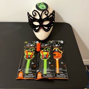 Halloween Party Mask and Glow Stick Set - Black and Orange